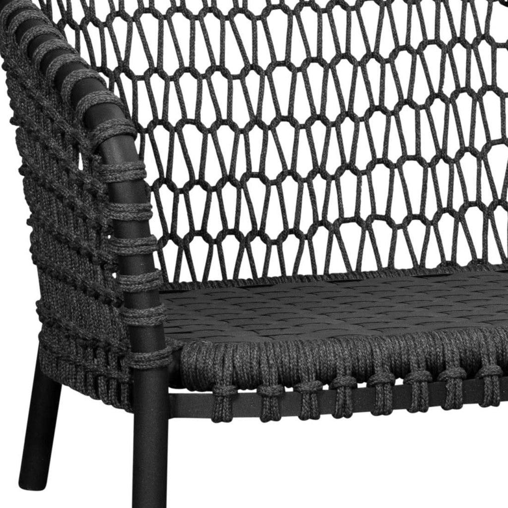 Loungesofa Ocean 155 cm aluminium tau montert på terrasse
