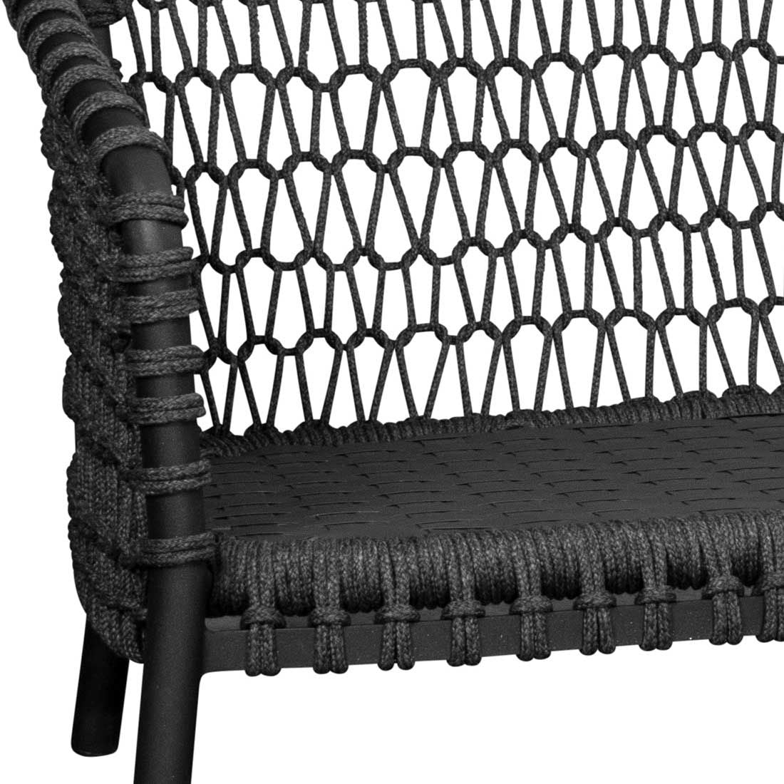 Loungesofa Ocean 202 cm aluminium tau Cane-line detalj av tauverk