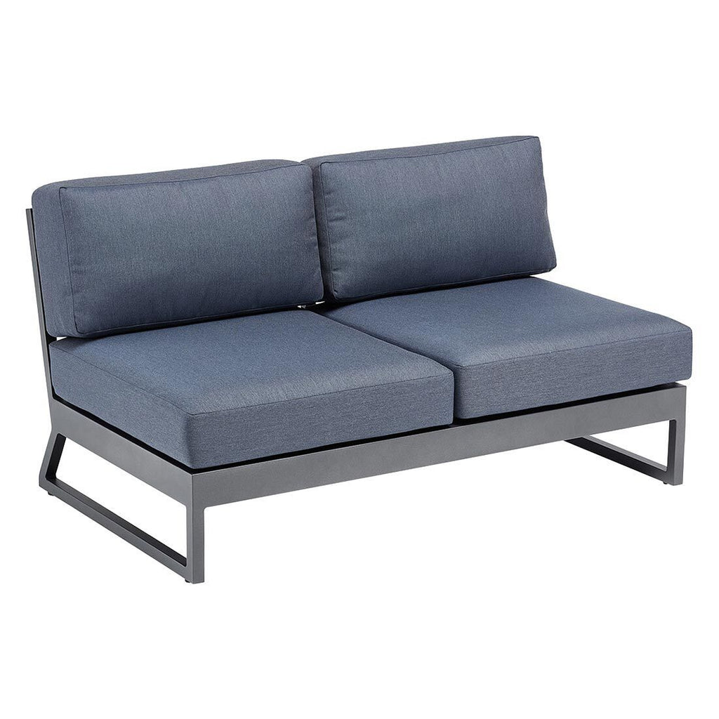 Loungesofa Ocean Skid Platform aluminium antrasitt detalj av tekstil