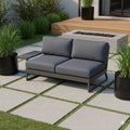 Loungesofa Ocean Skid Platform aluminium 162 cm antrasitt forfra