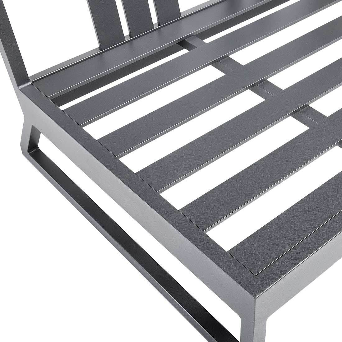 Loungesofa Ocean Skid Platform aluminium 162 cm antrasitt utsikt fra toppen