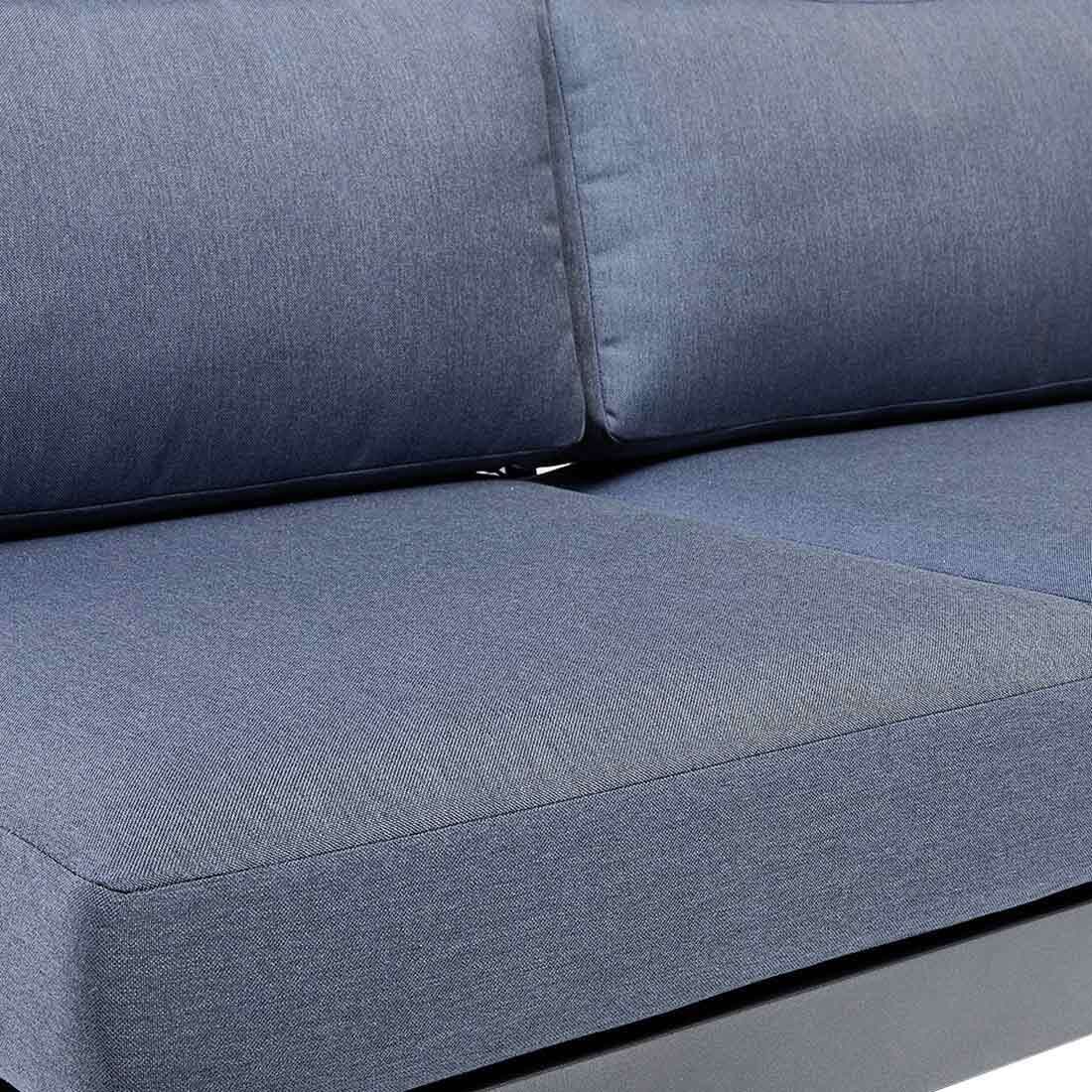 Loungesofa Ocean Skid Platform aluminium 162 cm - Kettler med teakbord sett fra siden
