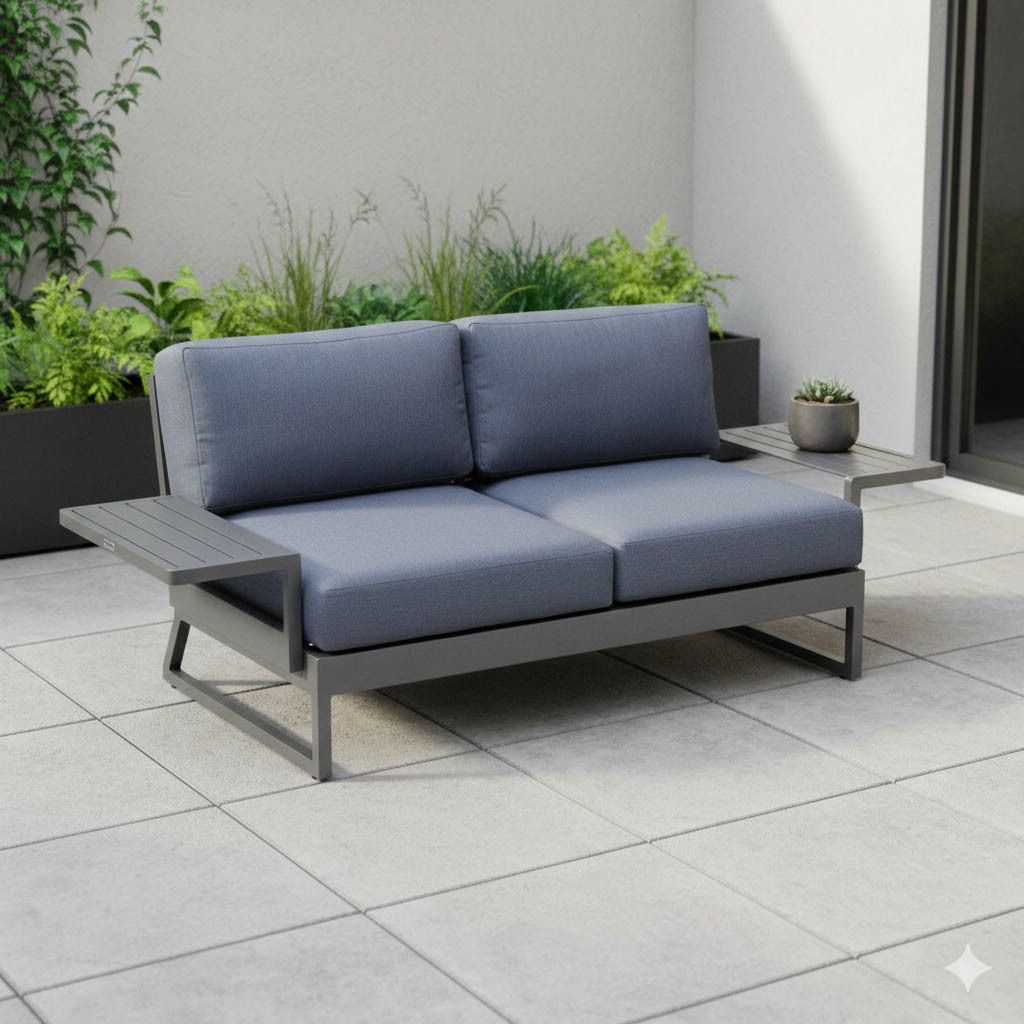 Loungesofa Ocean Skid Platform aluminium 189 cm - Kettler forfra
