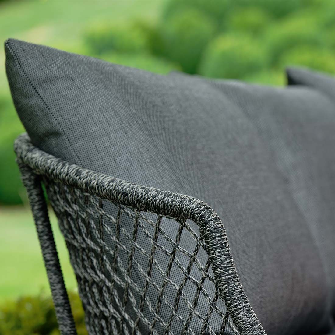 Loungesofa Odea aluminium tau polyakryl 195 cm detalj tauverk