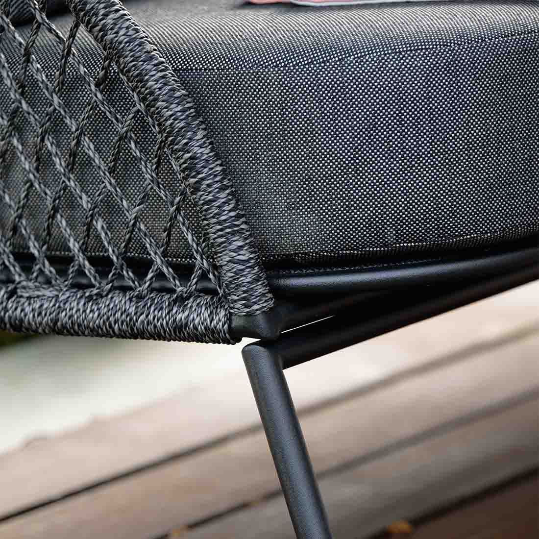 Loungesofa Odea aluminium tau polyakryl 195 cm sideprofil