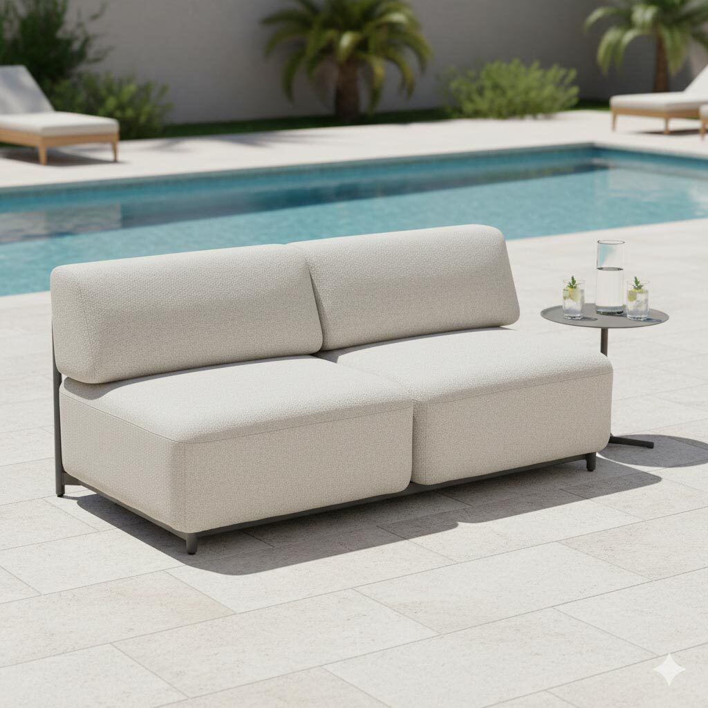 Loungesofa Tribe aluminium 176 cm antrasitt forfra