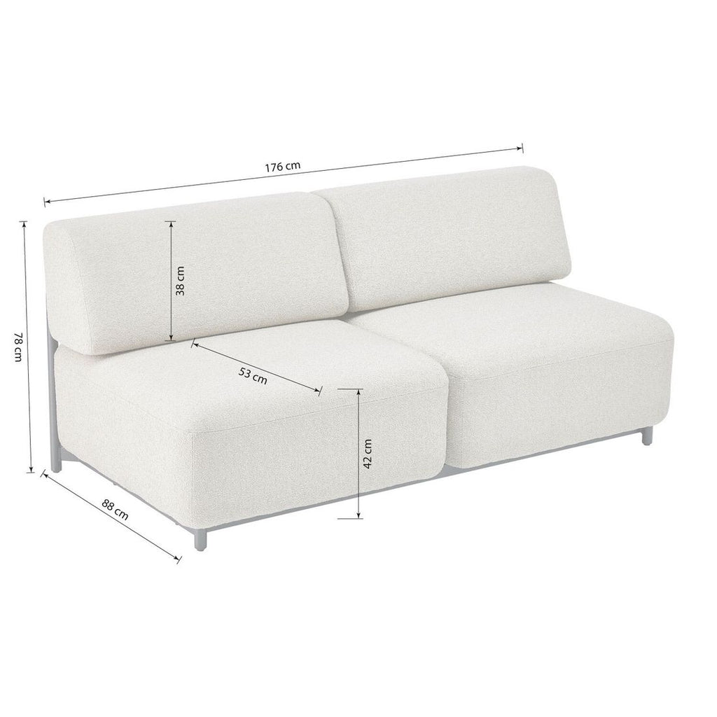 Loungesofa Tribe aluminium 176 cm antrasitt nærbilde stoff