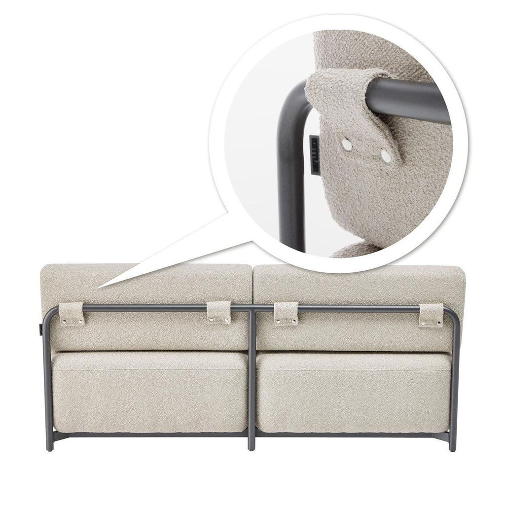 Loungesofa Tribe aluminium 176 cm antrasitt montert på terrasse