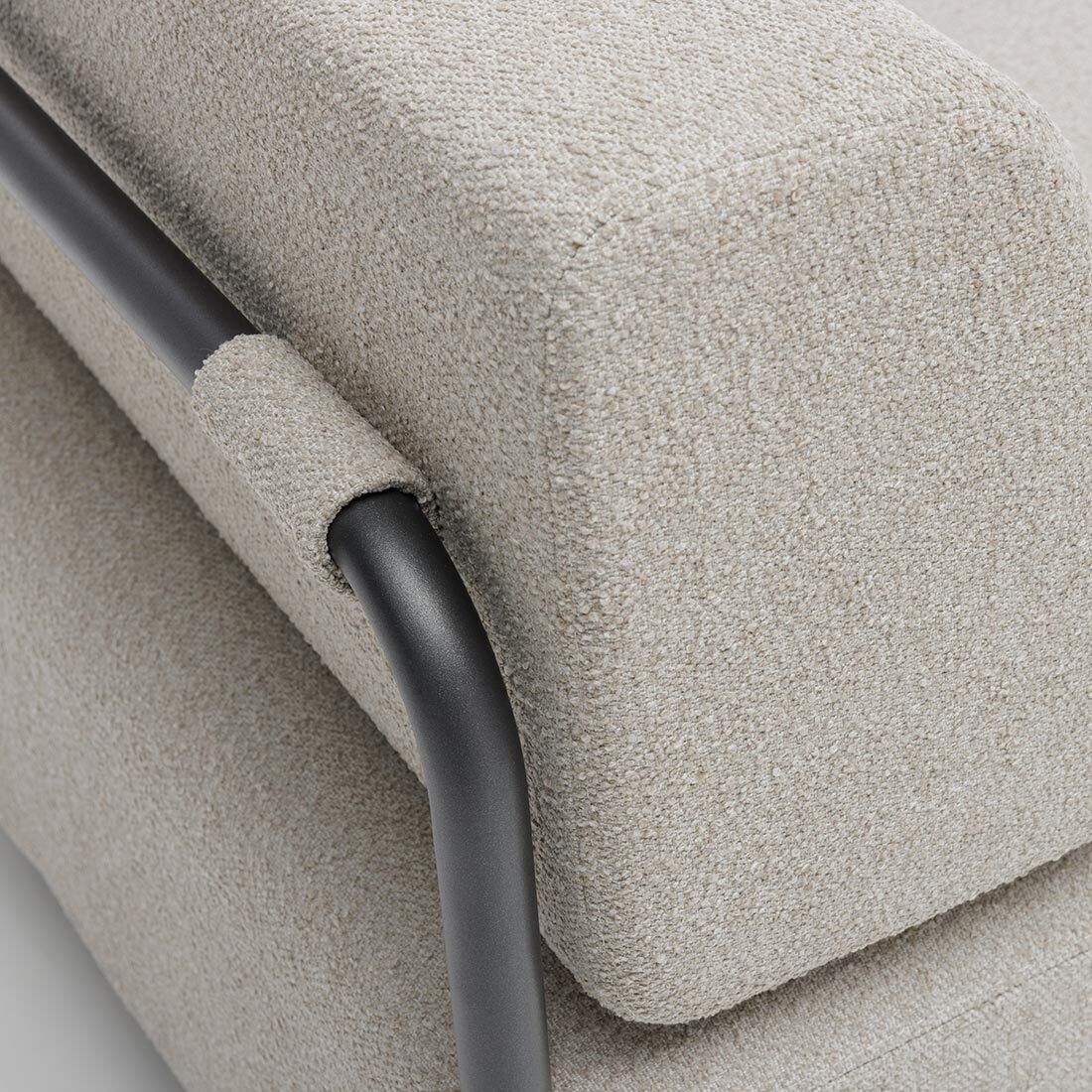 Loungesofa Tribe aluminium 176 cm antrasitt polstring nærbilde