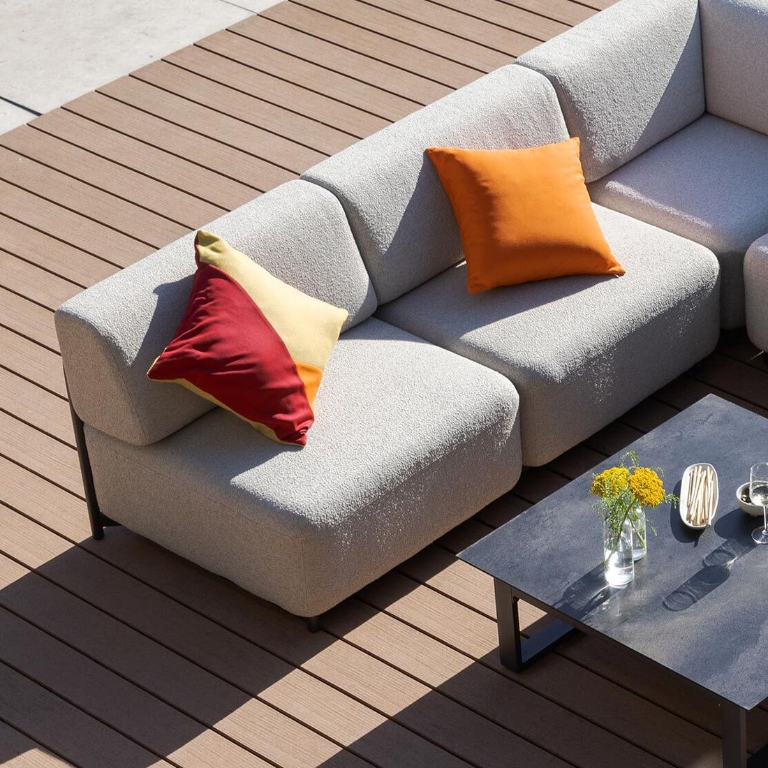 Loungesofa Tribe aluminium 176 cm antrasitt sitteområde