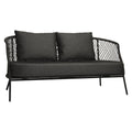 Loungesofa ute Odea aluminium tau 160 cm svart sett forfra