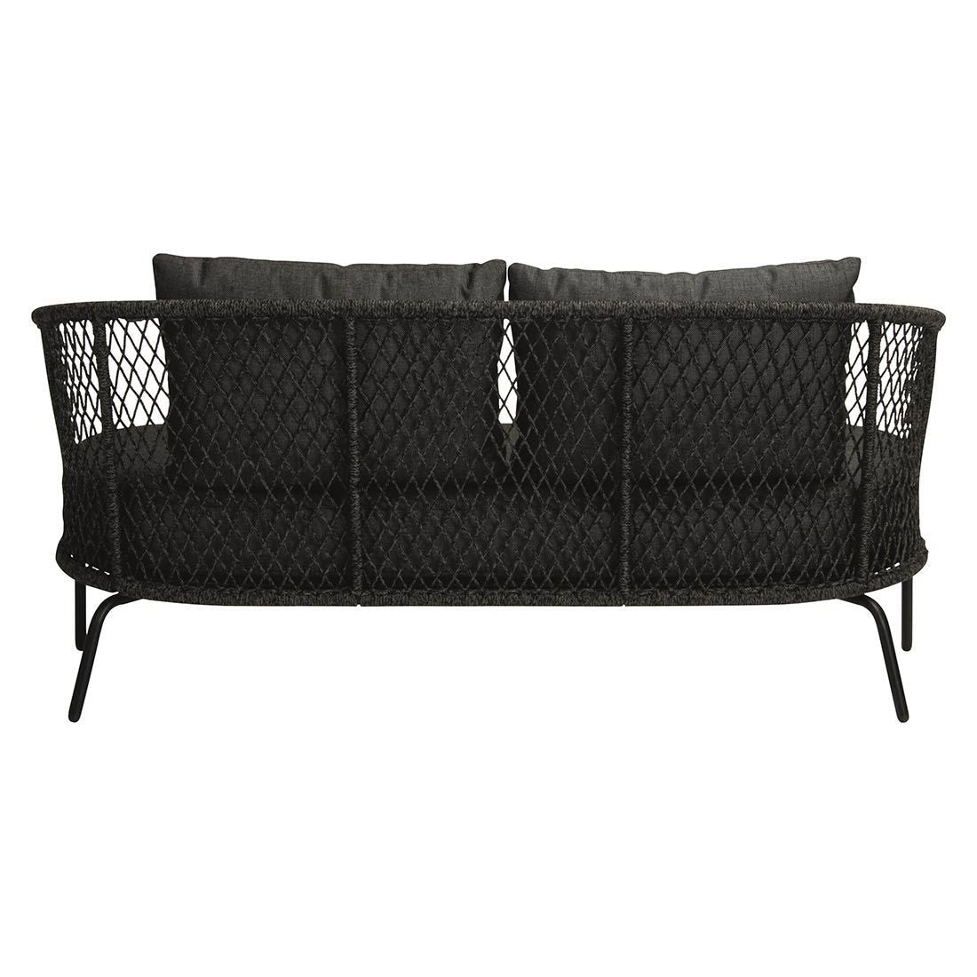 Loungesofa ute Odea aluminium tau 160 cm svart detalj av flettverk