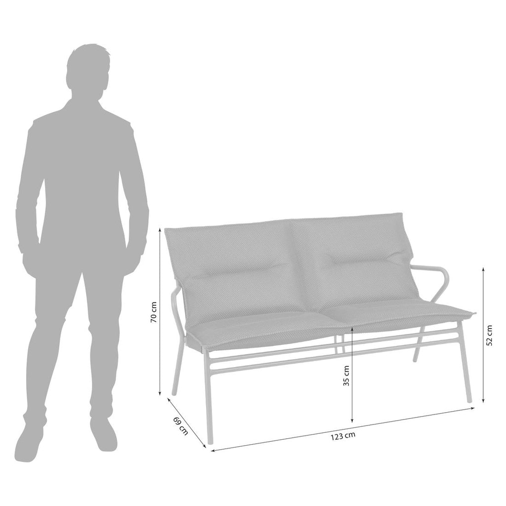 Loungesofa Vence stål/BeComfort detalj av stoff