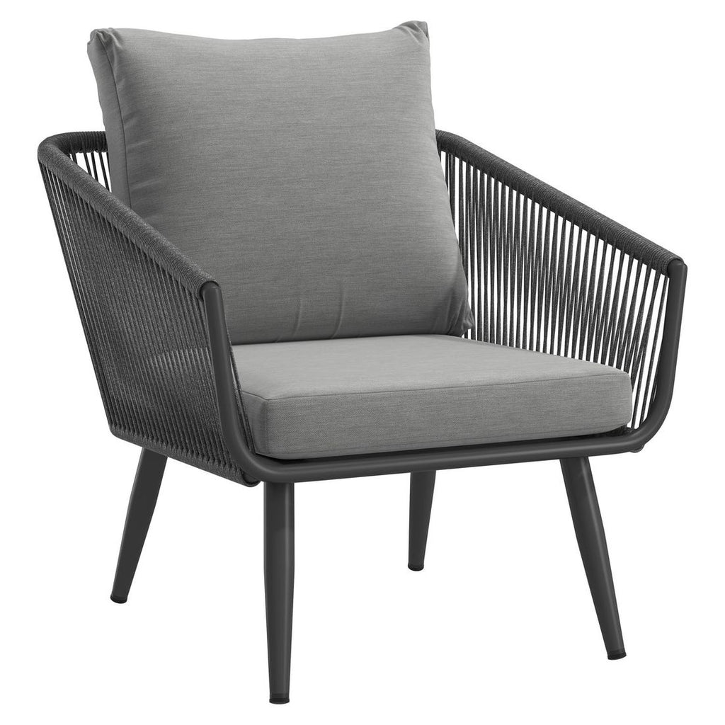 Loungestol Alex aluminium tau olefin bakside grå