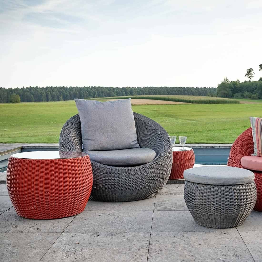 Loungestol Anny polyrotting inkl. pute 110x107 cm bakside