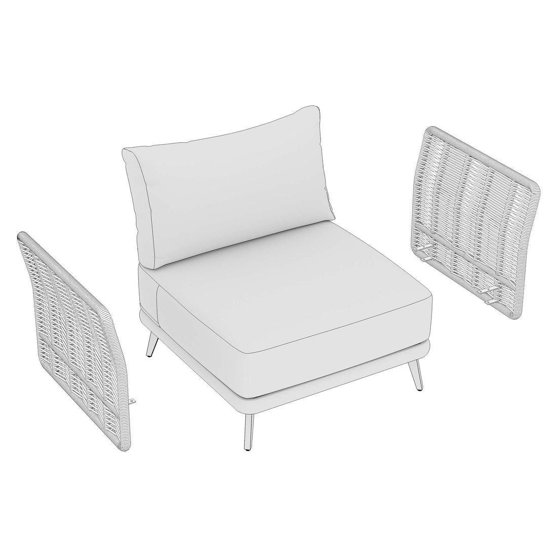 Loungestol Ava akasie tau 88x82 cm montert på terrasse