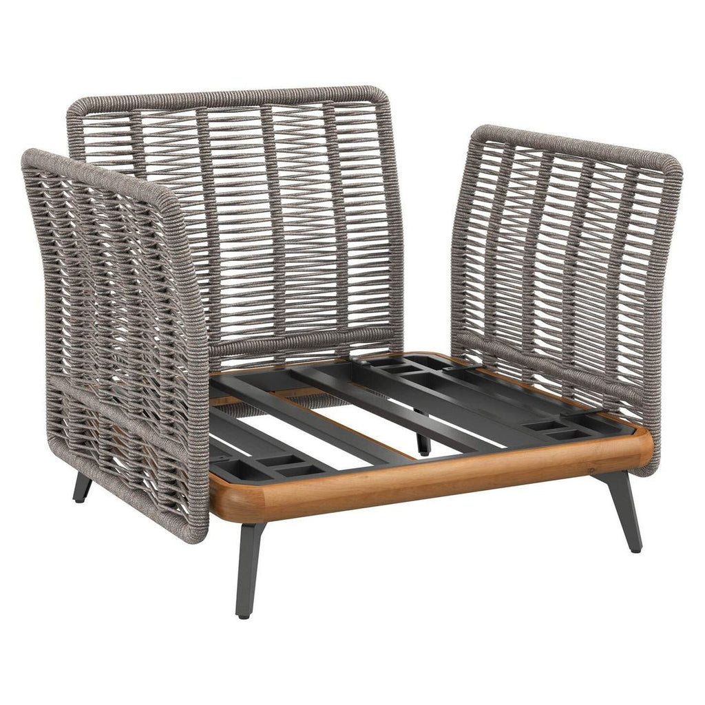 Loungestol Ava akasie tau 88x82 cm nærbilde av stoff