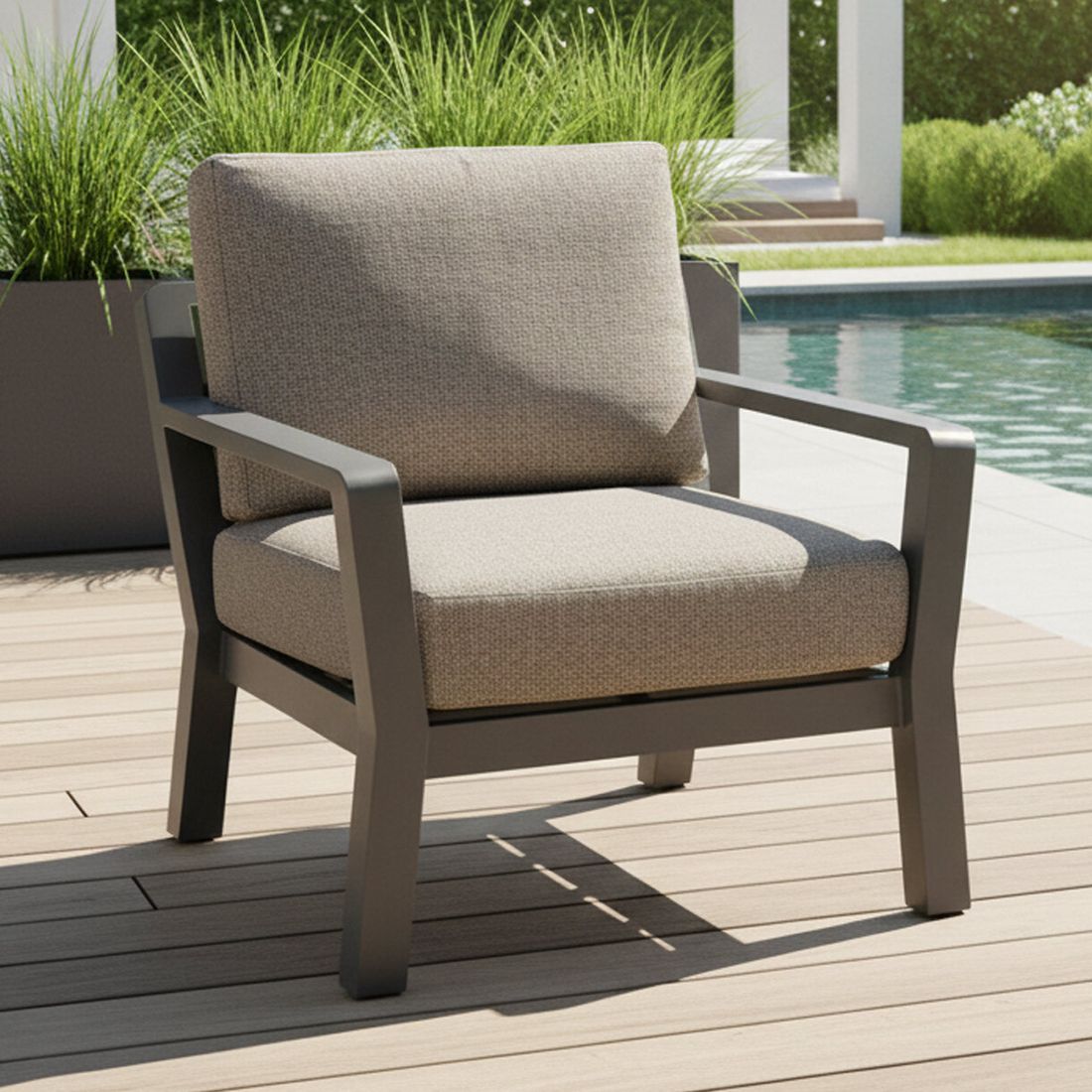 Loungestol Avena aluminium 74,5x86 cm - LC Garden forfra