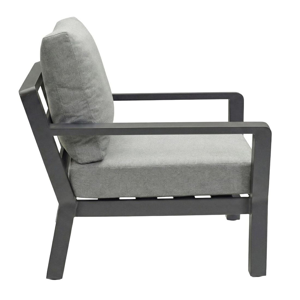 Loungestol Bondino aluminium/polyester 74,5x86 cm nærbilde av armlene