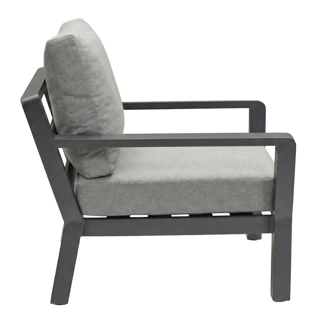 Loungestol Bondino aluminium/polyester 74,5x86 cm nærbilde av armlene