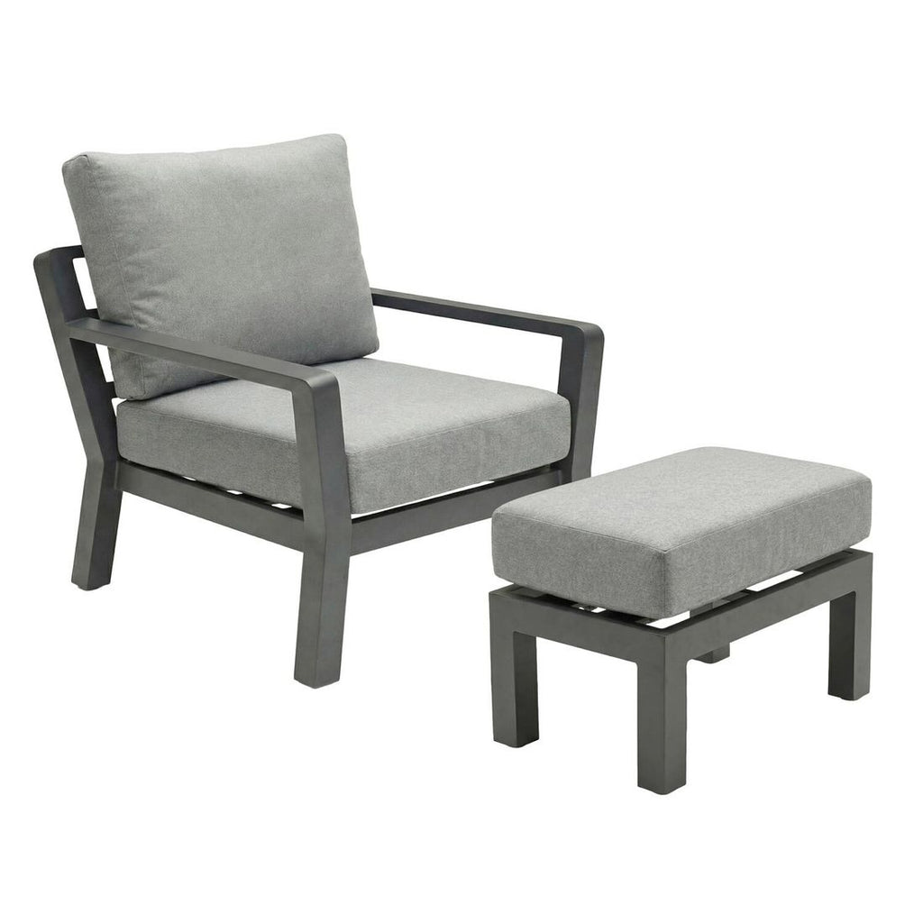 Loungestol Bondino aluminium/polyester 74,5x86 cm med pute