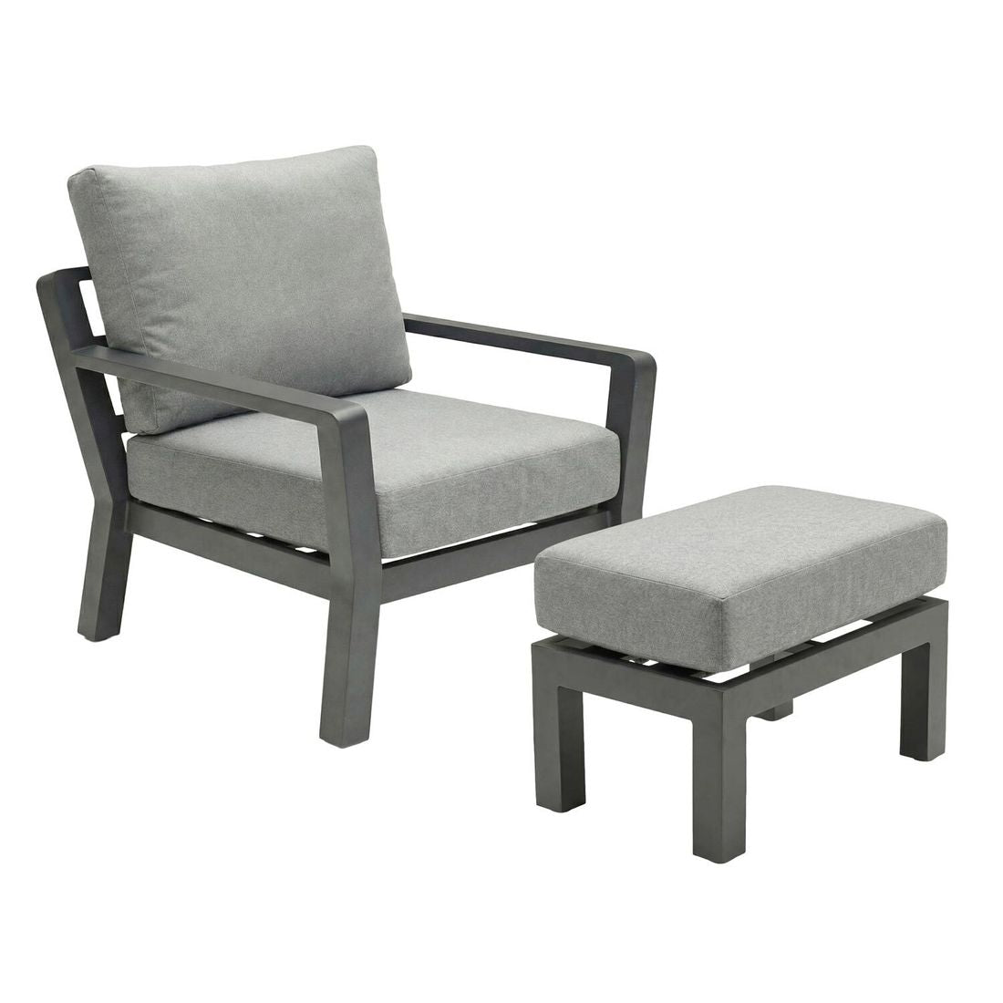 Loungestol Bondino aluminium/polyester 74,5x86 cm med pute