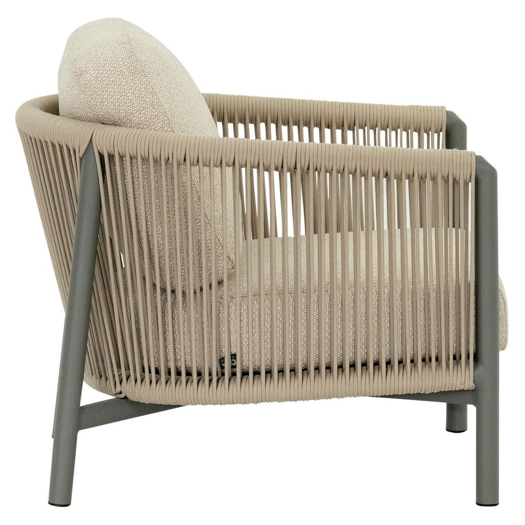 Loungestol Bora Bora aluminium tau 73x81 cm sideprofil