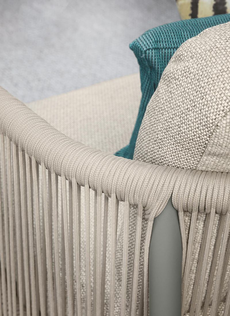 Loungestol Bora Bora aluminium tau 73x81 cm detalj av Rope fletting