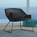 Loungestol Breeze flettverk/stål svart 87x72 cm forfra