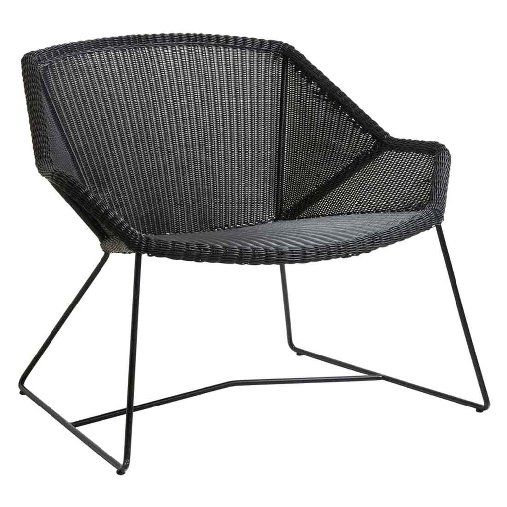 Loungestol Breeze flettverk/stål svart 87x72 cm bakside