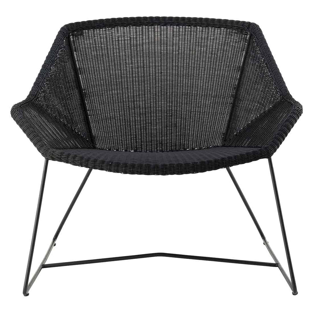 Loungestol Breeze flettverk/stål svart 87x72 cm detalj av flettverk