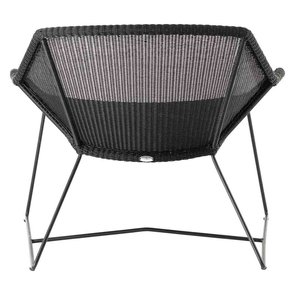 Loungestol Breeze flettverk/stål svart 87x72 cm nærbilde av metallramme