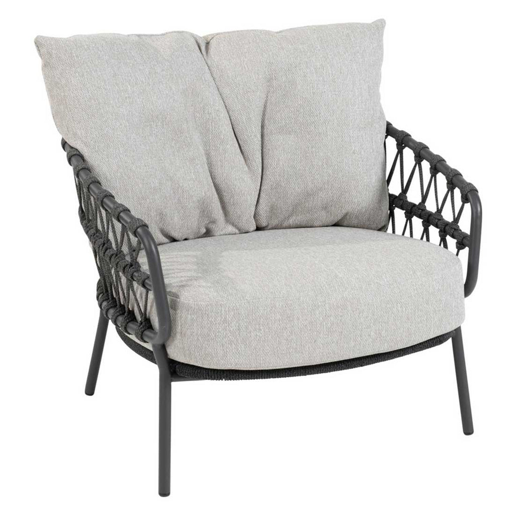 Loungestol Calpi rustfritt stål/tau 83,5x85 cm forfra