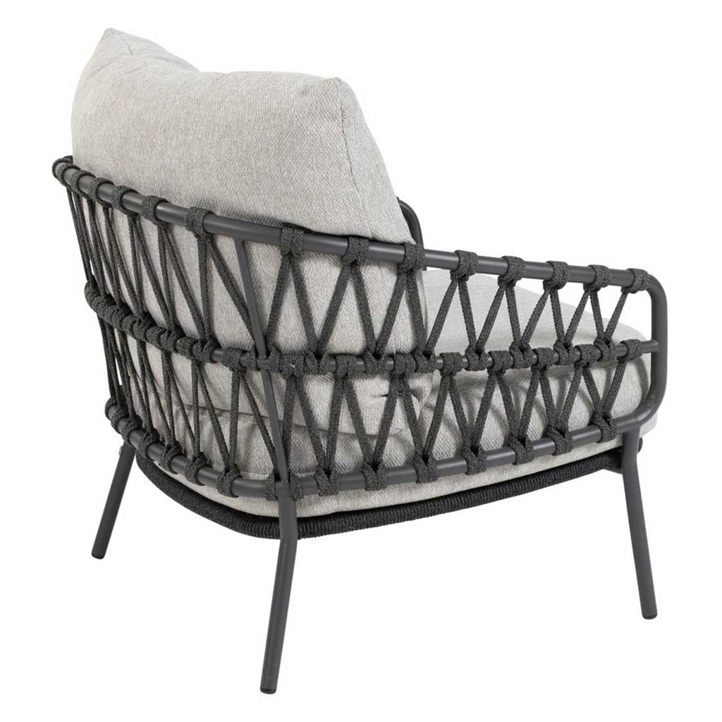 Loungestol Calpi rustfritt stål/tau 83,5x85 cm detalj rope materiale