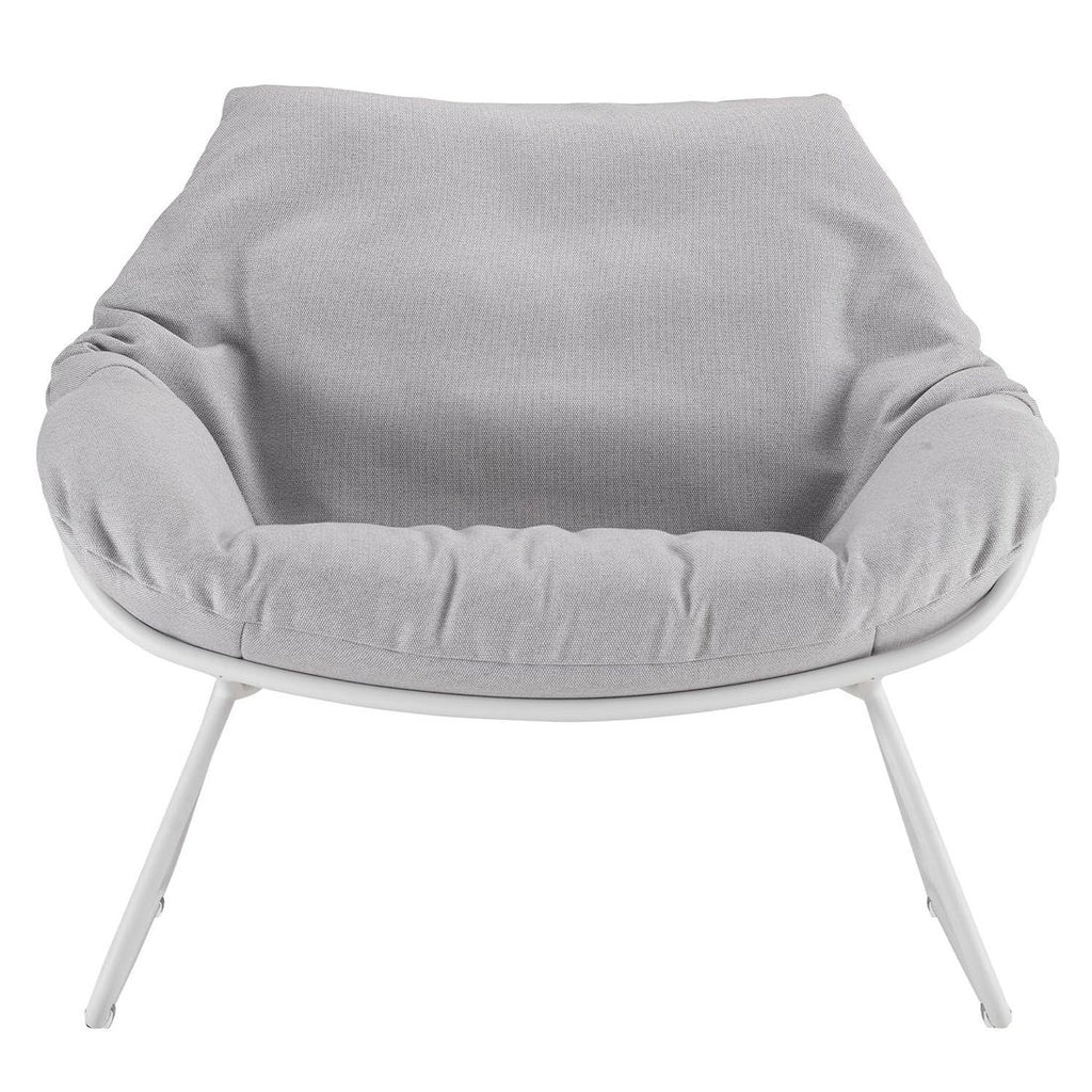 Loungestol Chill XL aluminium akryl 106x85 cm montert på terrasse