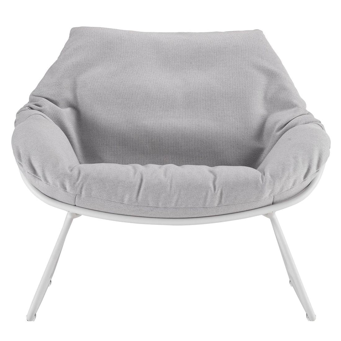 Loungestol Chill XL aluminium akryl 106x85 cm montert på terrasse