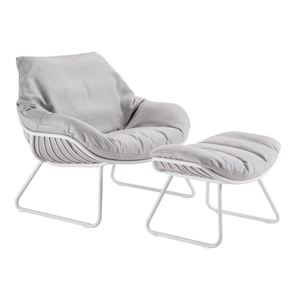 Loungestol Chill XL aluminium akryl 106x85 cm sideprofil