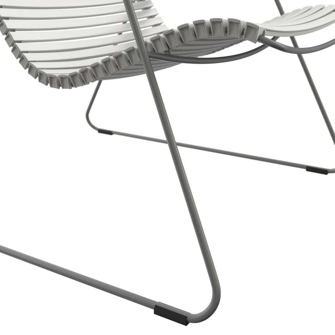 Loungestol Click stål og plast 63x90 cm - Houe med bambus armstøtter
