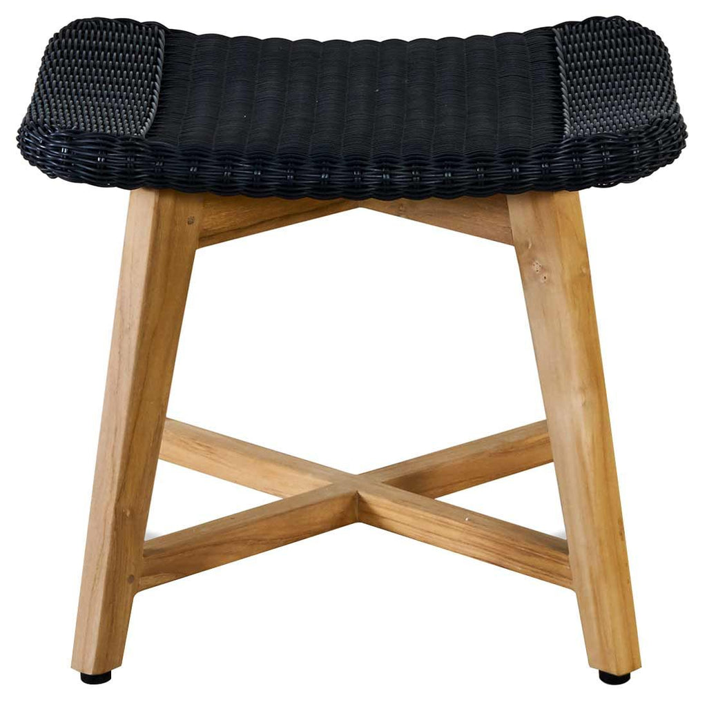 Loungestol Clovelly med krakk teak/polyrotting bakside