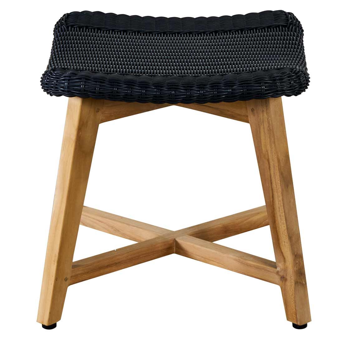 Loungestol Clovelly med krakk teak/polyrotting detalj av polyrattan