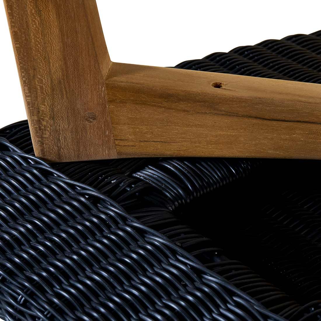 Loungestol Clovelly med krakk teak/polyrotting sett fra siden