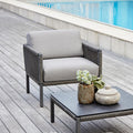 Loungestol Club aluminium tau akryl 80x84 cm forfra