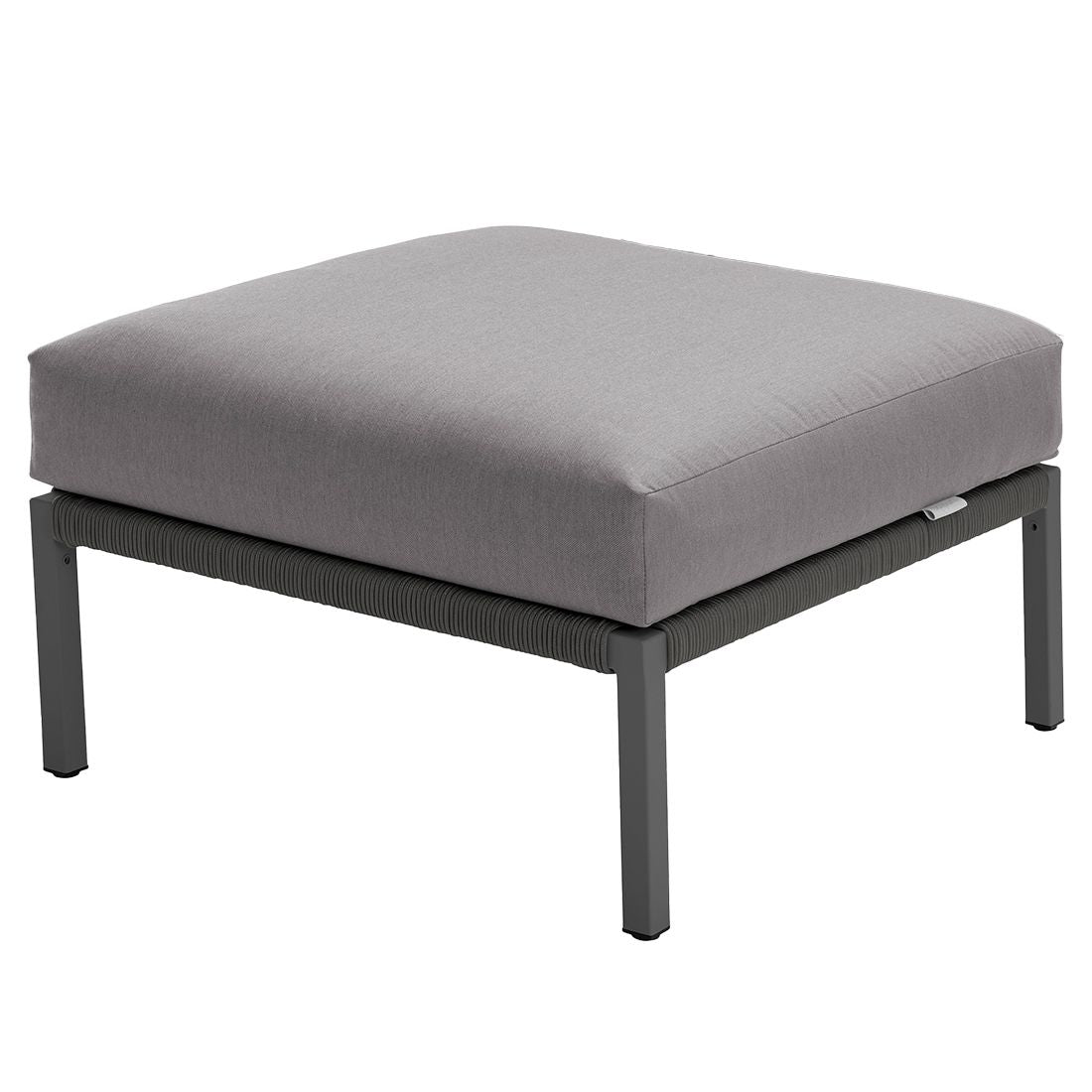Loungestol Club med krakk aluminium/tau - Solpuri montert i hage