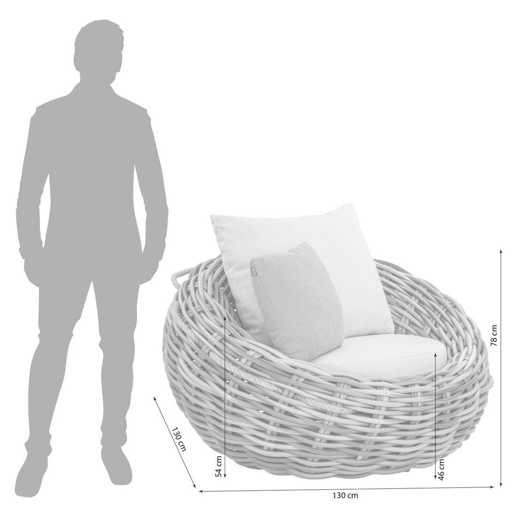 Loungestol Cocoon polyrotting 130 cm - Apple Bee montert på terrasse