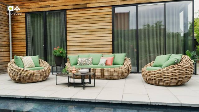 Loungestol Cocoon polyrotting 130x130 cm Apple Bee forfra