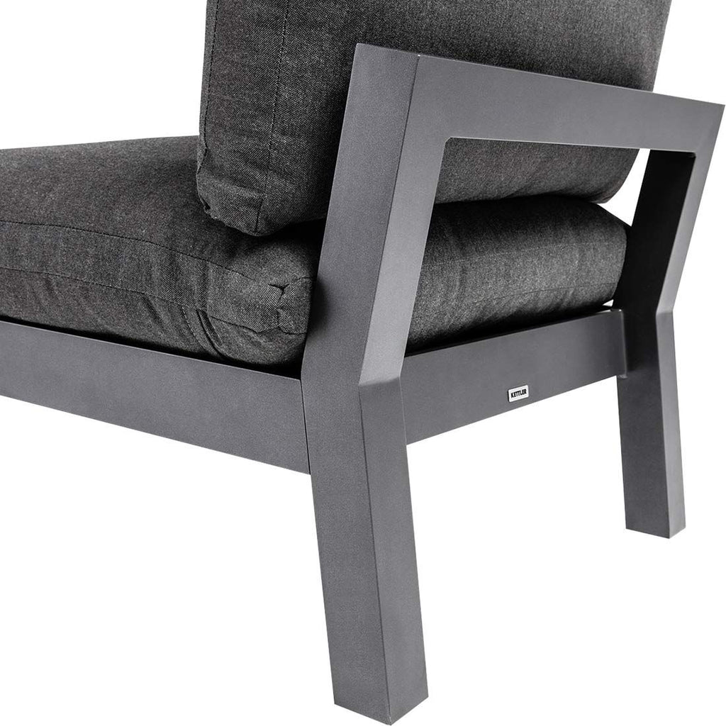 Loungestol Comfort aluminium/utestoff antrasitt - Kettler sittehøyde