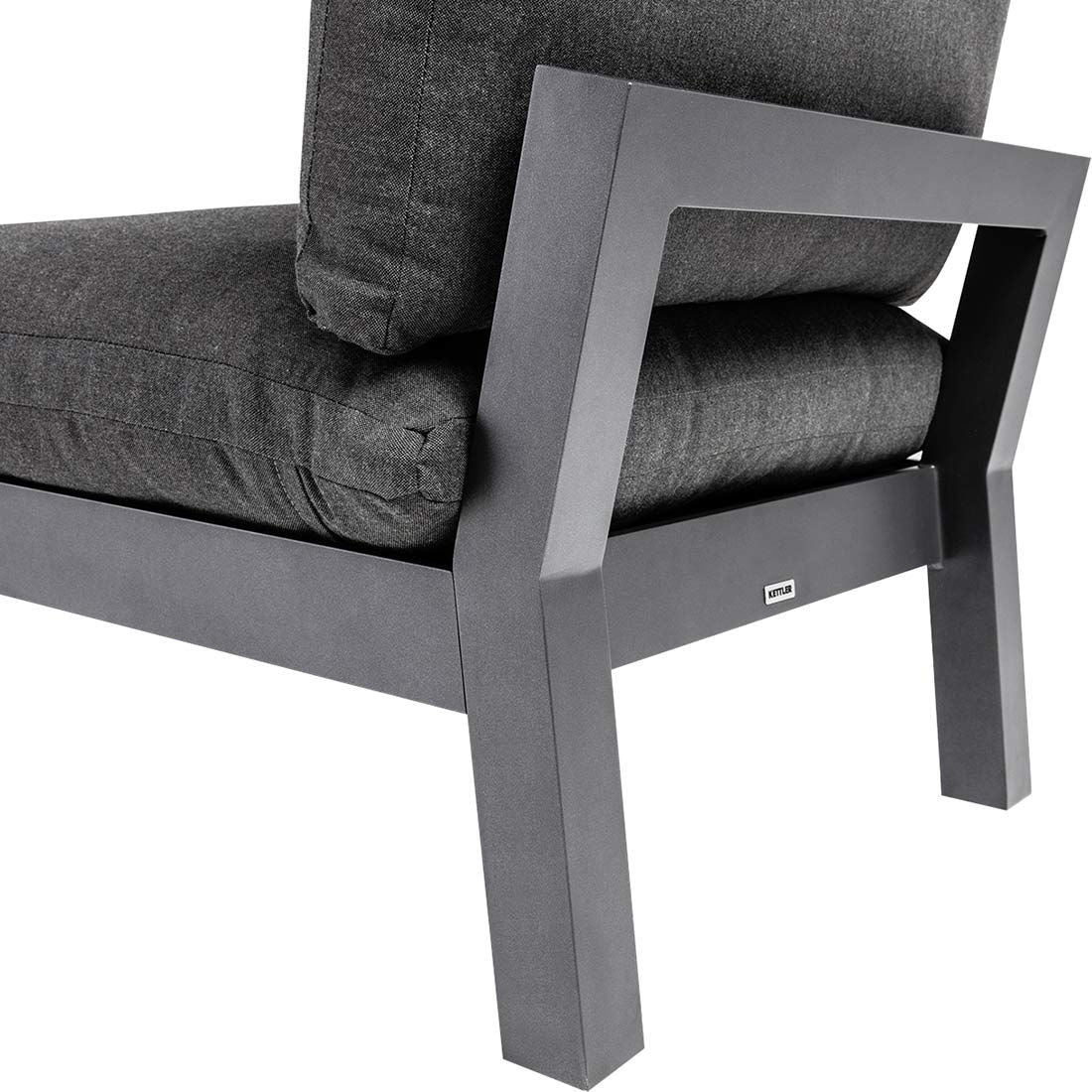 Loungestol Comfort aluminium/utestoff antrasitt - Kettler sittehøyde