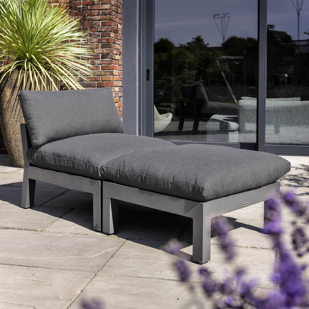 Loungestol Comfort aluminium/utestoff antrasitt - Kettler bakside