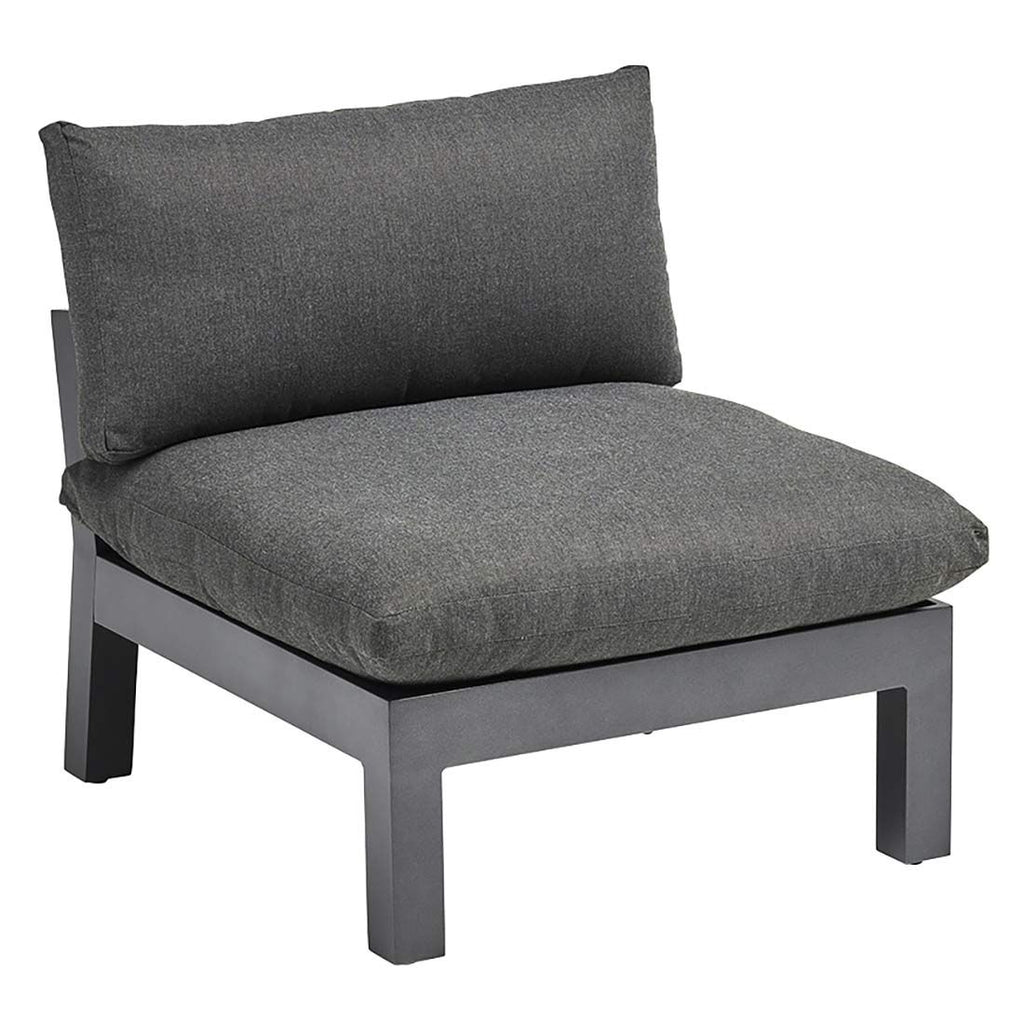 Loungestol Comfort aluminium/utestoff antrasitt - Kettler montert på terrasse