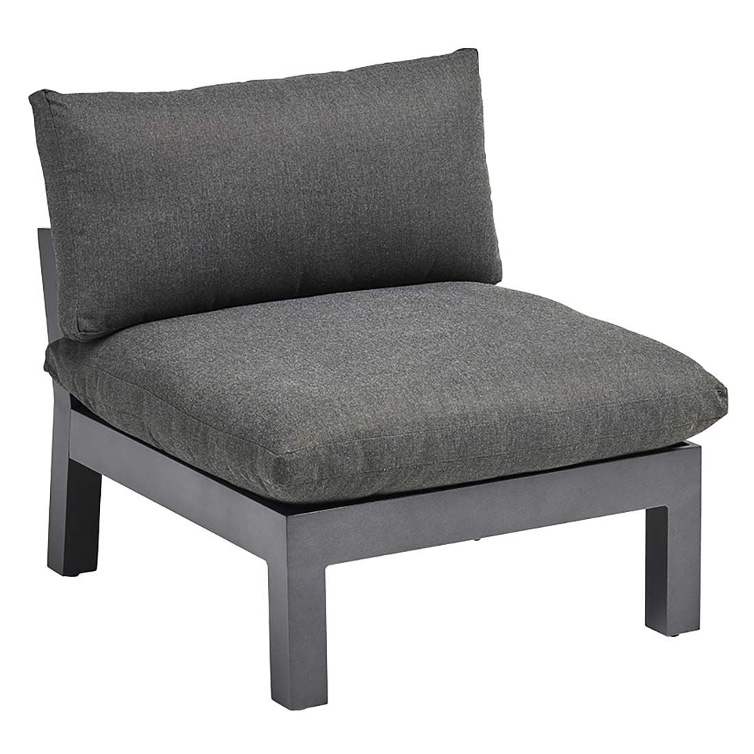 Loungestol Comfort aluminium/utestoff antrasitt - Kettler montert på terrasse